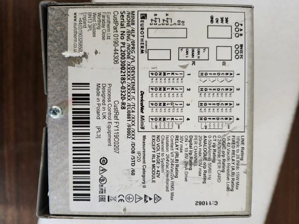 Eurotherm Mini8/4LP/0PRG/VL/Devicenet/C/TC4/XXX/XXX/DO8/STD/60/EU0881/F0002 - Image 2