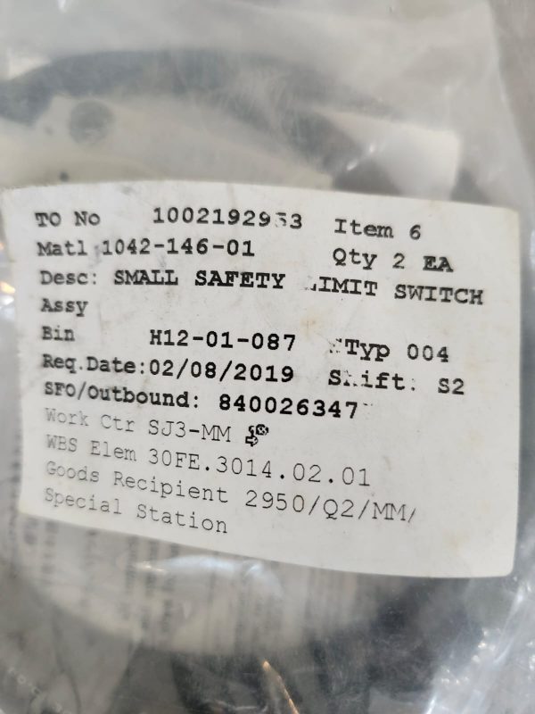 OMRON 1042-146-01 SALL SAFETY LIMIT SWITCH - Image 2