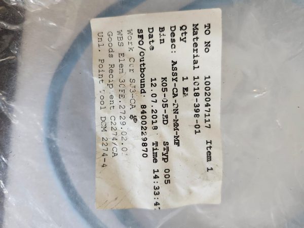 NEW ASM PN: 1018-398-01 Cable Assembly, ASSY-CA-DN-MM-MF - Image 2