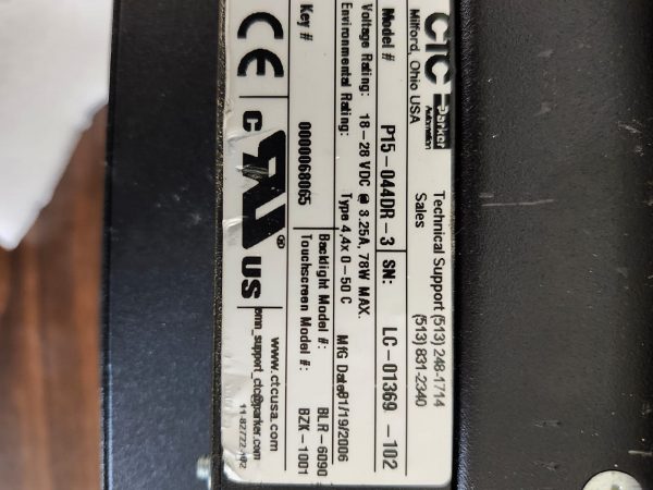 PARKER CTC P15-044DR-3 OPERATOR INTERFACE - Image 4