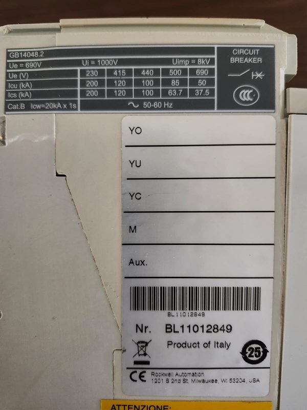 Allen Bradley 140G-NS0H3-E12  Molded Circuit Breaker 1200 Amp 3 Pole - Image 4