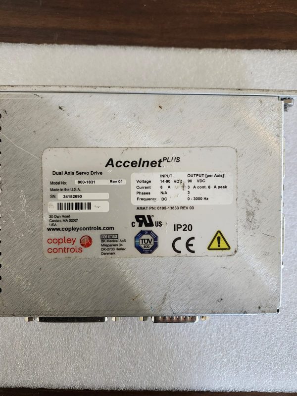 Copley Controls 800-1831 Servo Drive AMAT Applied Materials 0195-13833 - Image 3