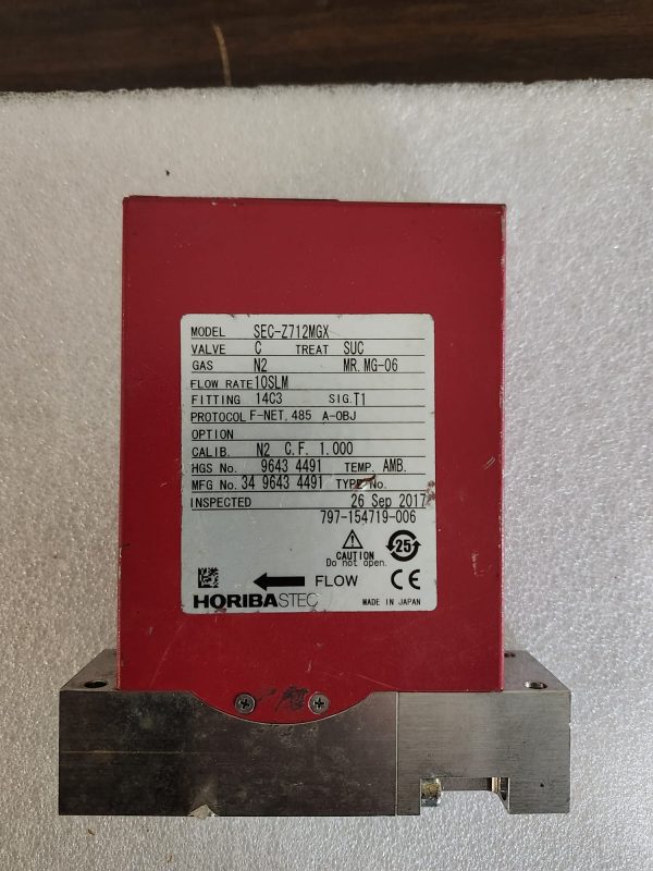 Horiba Stec Z700 SEC-Z712MGX Mass Flow Controller 797-154719-006 10SLM Gas N2 - Image 2