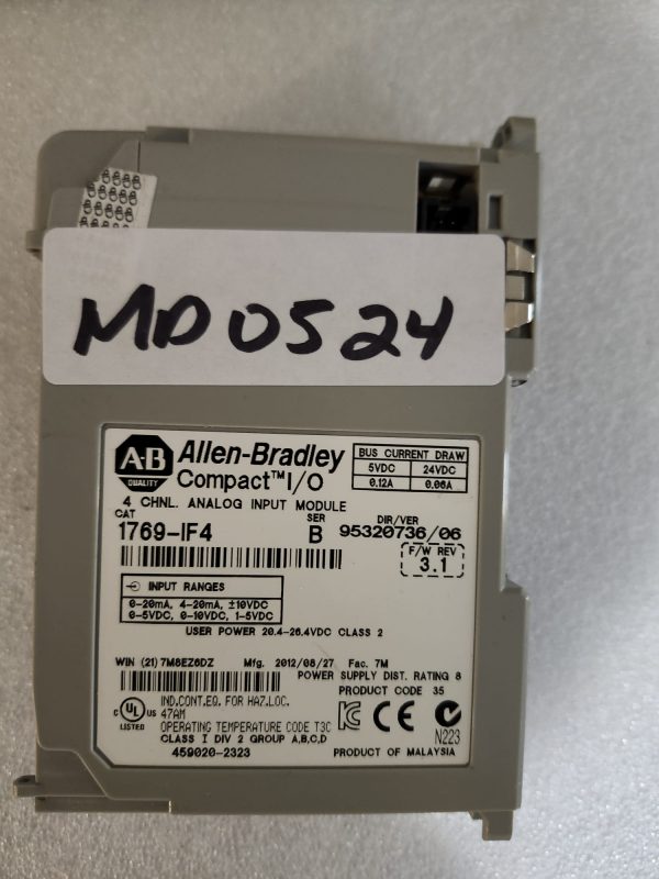 Allen bradley 1769-IF4 SER B CompactLogix 4-Ch Input Module - Image 3