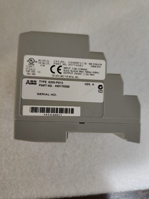 ABB PN 490176086 S200-Ps13 Power Supply - Image 2