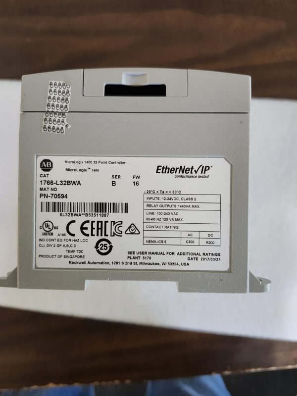 Allen Bradley 1766-L32BWA Micrologix 1400 32 Point Controller - Image 3