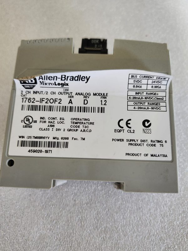 Allen Bradley 1762-IF2OF2, Ser A, Rev D, FRN 1.2 2CH Input 2CH Output Analog - Image 3