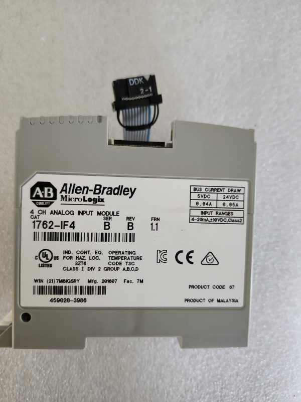 ALLEN BRADLEY 1762-IF4 MICROLOGIX 4 CHANNEL ANALOG INPUT MO SER B REV B - Image 3