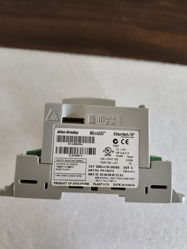 Allen Bradley 2080-LC20-20QBB Micro820 20 I/O ENet/IP Controller - Image 3