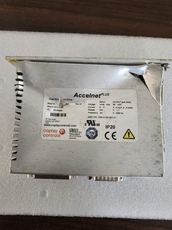 COPLEY CONTROLS ACCELNET PLUS 2-AXIS SERVO DRIVE, AMAT 1080-01382 800-1840 - Image 2