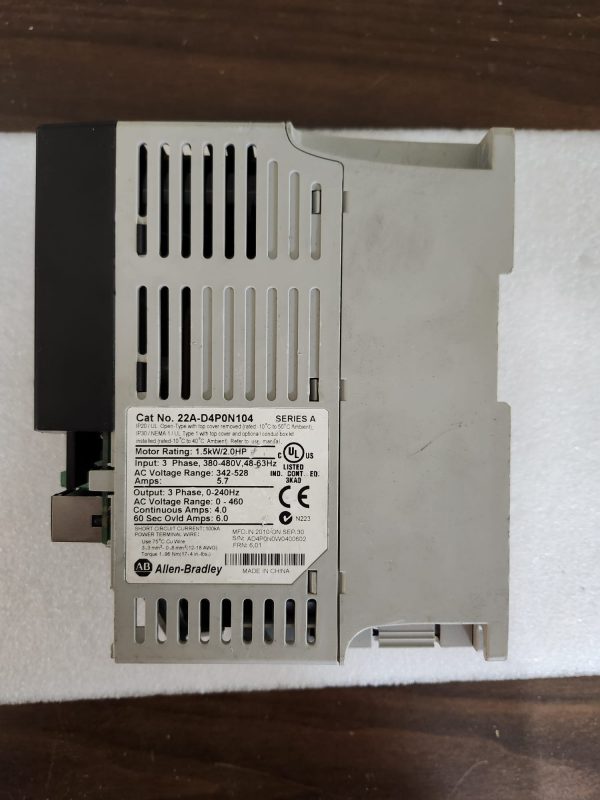 ALLEN-BRADLEY 1.5KW/2.0HP POWERFLEX 4 AC DRIVE 22A-D4P0N104 - Image 3