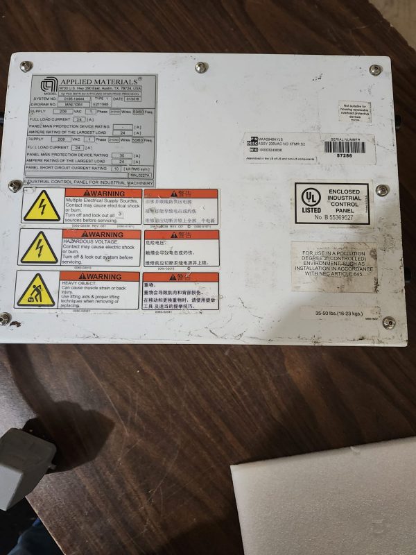 APPLIED MATERIALS 208VAC S2 INTFC NO XFMR PROD PRCN MAA0946AYJS 0195-14444 - Image 4