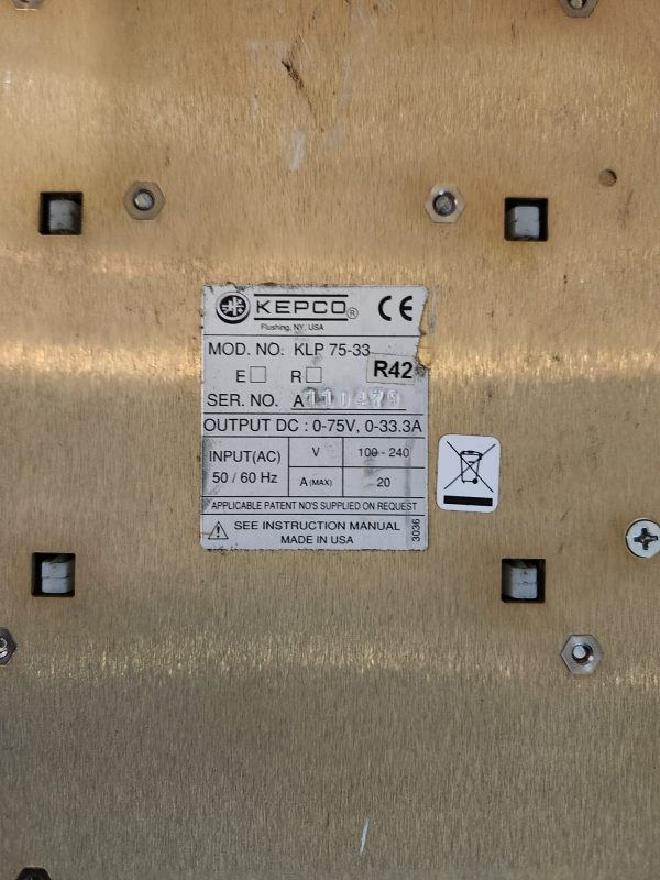 Kepco KLP 75-33 Programmable DC Power Supply, 0 to 75 V, 0 to 33 A 1200 Watts - Image 3