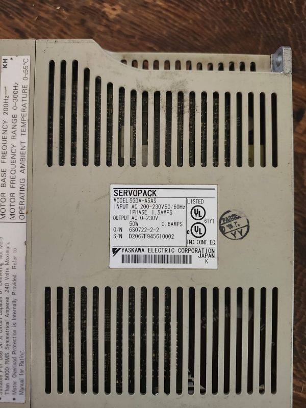 YASKAWA SGDA-A5AS SERVO DRIVE SGDA-A5AS - Image 3