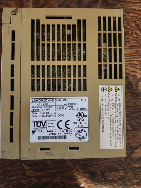 YASKAWA SGDP-A5APA 200-230V 1PH 1.8A SERVOPACK - Image 3