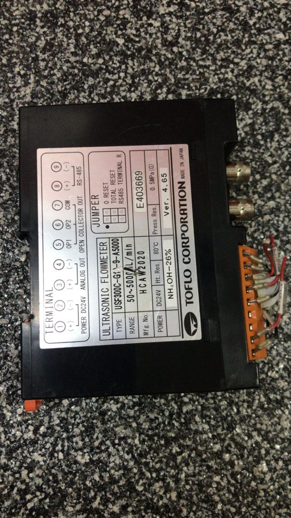 TOFLO CORPORATION ULTRASONIC FLOWMETER USF300C-G15-9-A5000 - Image 2