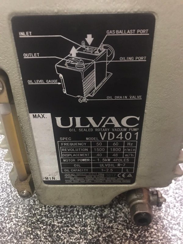 Ulvac VD401 Oil Sealed Rotary Vacuum Pump - Image 2