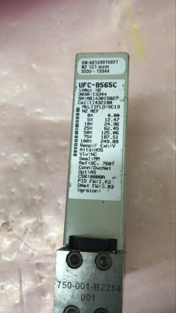 UNIT UFC-8565C MASS FLOW CONTROLLER, N2, 100SCCM - Image 2