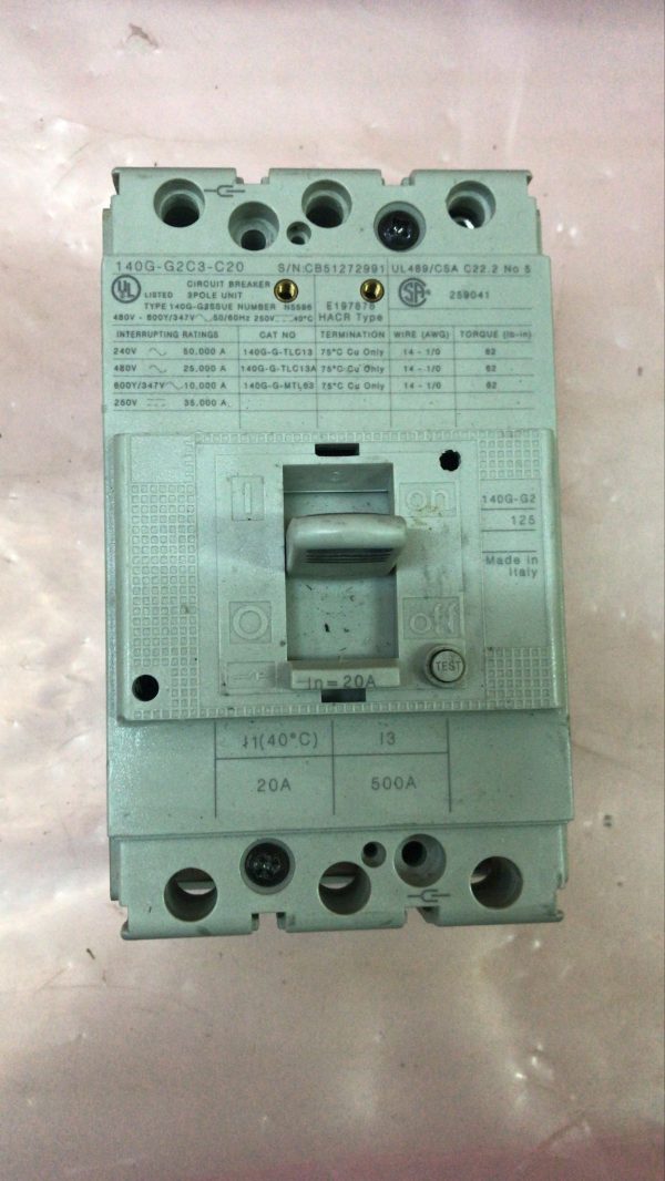 ROCKWELL AUTOMATION 3P CIRCUIT BREAKER 140G-G2C3-C20