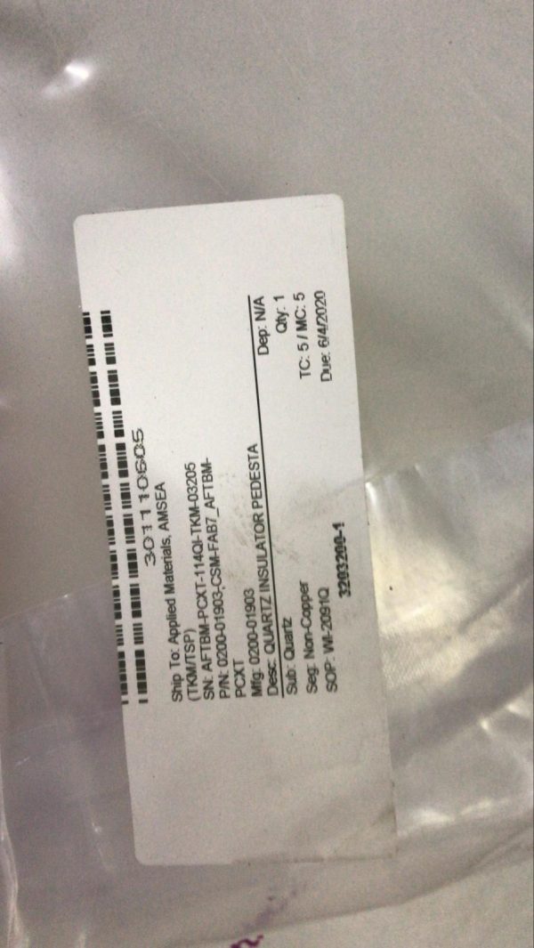 APPLIED MATERIALS 0200-01903 QUARTZ INSULATOR PEDESTAL - Image 2