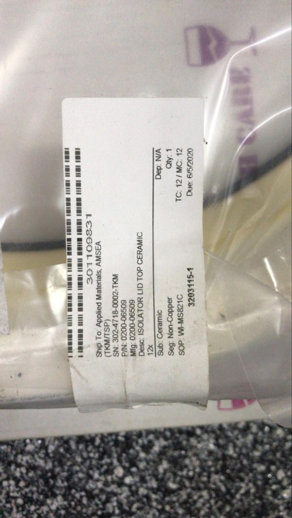 APPLIED MATERIALS ISOLATOR LID TOP CERAMIC 0200-06509 - Image 3