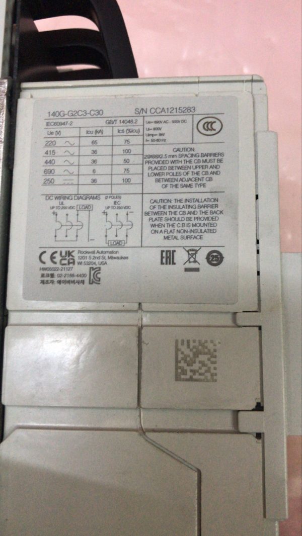 Allen-Bradley  140G-G2C3-C30 3-Pole Molded Case Circuit Breaker - Image 4
