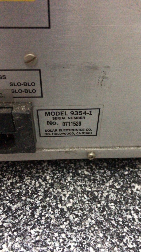 Solar Electronics 9354-1 Transient Pulse Generator - Image 3